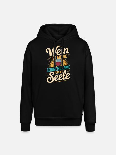 Wein als Sonnencreme der Seele - Stanley/Stella Unisex Hoodie SOUNDER - Schwarz