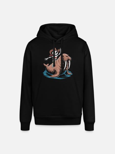 Skeleton cowboy on walrus - Stanley/Stella SOUNDER Unisex Hoodie - black