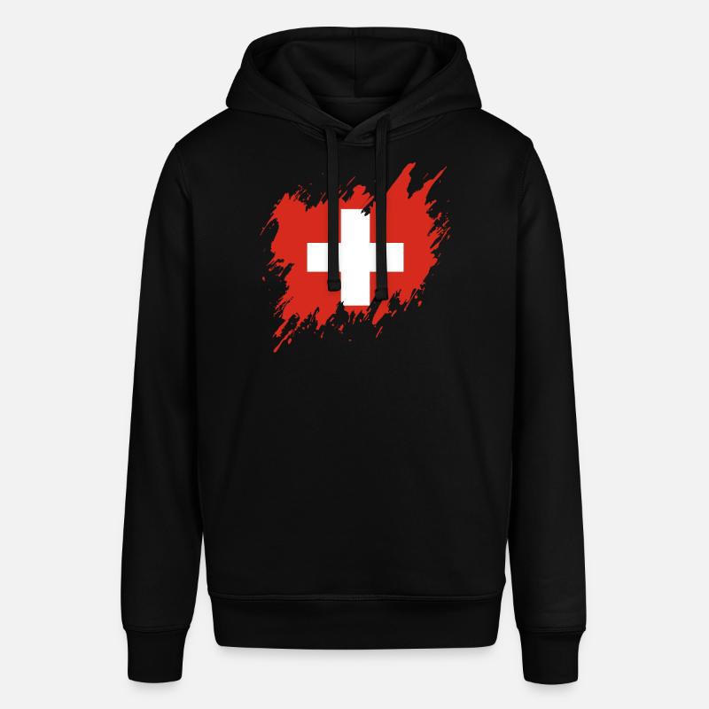 Drapeau de la Suisse, style déchiré - Sweat à capuche SOUNDER Stanley/Stella Unisexe - noir