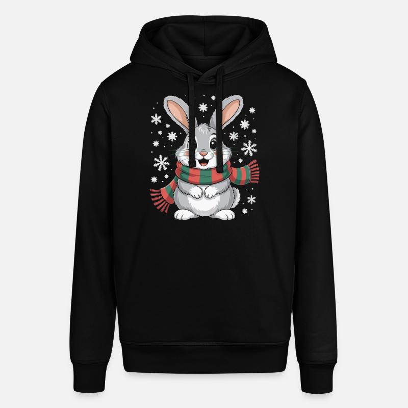 Lapin d’hiver avec écharpe - Sweat à capuche SOUNDER Stanley/Stella Unisexe - noir