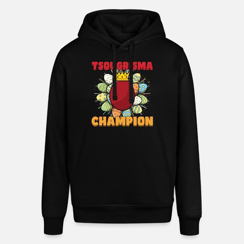 Tsougrisma Champion Gresk Påske - Stanley/Stella SOUNDER økologisk unisex-hettegenser - svart