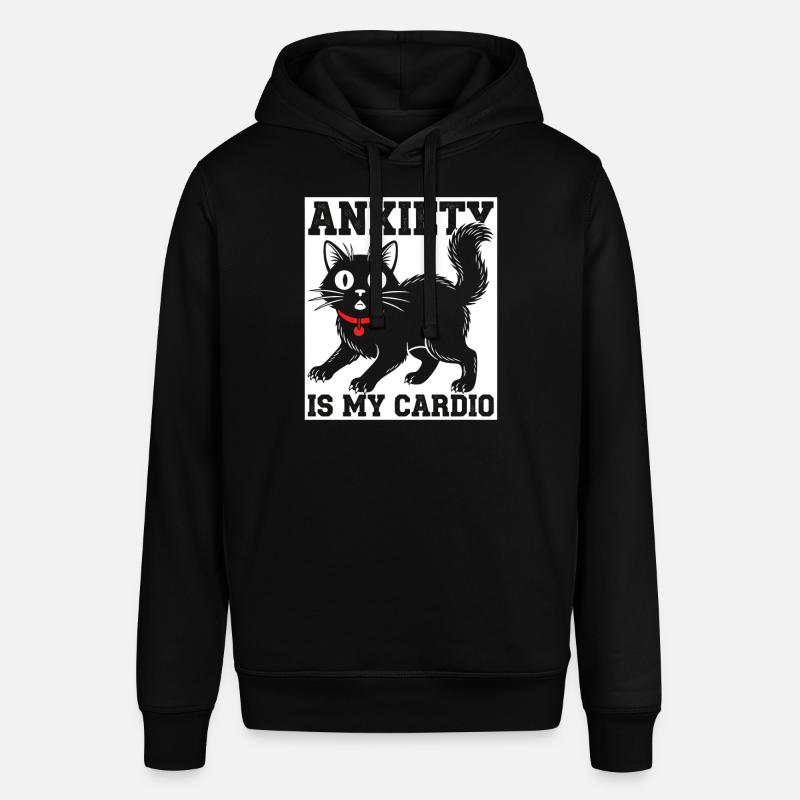 L’anxiété, c’est mon chat cardio - Sweat à capuche SOUNDER Stanley/Stella Unisexe - noir