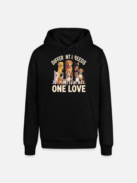 Different Breeds One Love Hunde - Stanley/Stella Unisex Hoodie SOUNDER - Schwarz