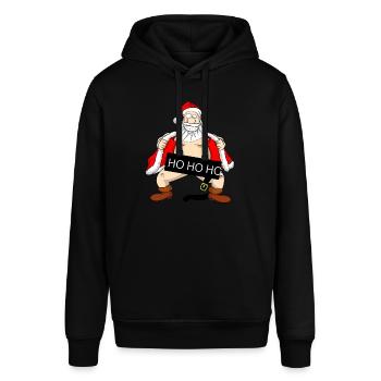 Idée de cadeau pour le pull de Noël Santa Ugly - Sweat à capuche SOUNDER Stanley/Stella Unisexe - noir - Devant - Alina (178cm) & Michal (187cm)