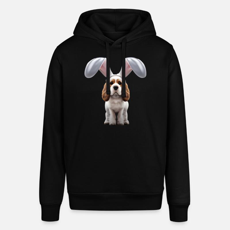 Cocker Spaniel inglese con orecchie da coniglio - Felpa con cappuccio unisex SOUNDER di Stanley/Stella - nero