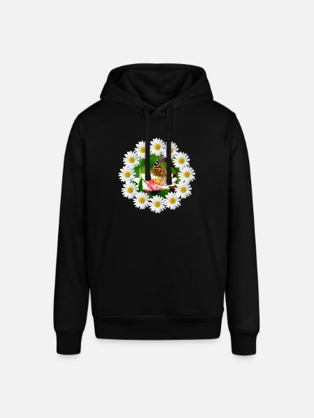 Marguerite-kukka perhoskukkakuviolla - Stanley/Stella SOUNDER unisex huppari - musta