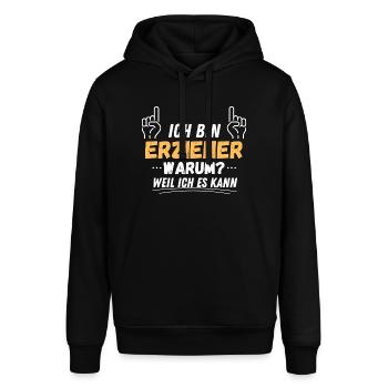 Ich bin Erzieher. Warum?! Weil ich es kann! - Stanley/Stella Unisex Hoodie SOUNDER - Schwarz - Vorne - Alina (178cm) & Michal (187cm)