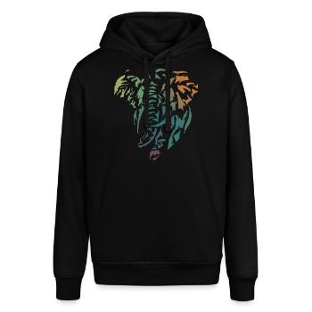 afrikanische Elefantenfarbe - Stanley/Stella Unisex Hoodie SOUNDER - Schwarz - Vorne - Alina (178cm) & Michal (187cm)