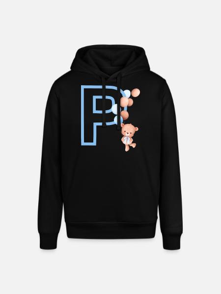 Blauer Buchstabe P Bär - Stanley/Stella Unisex Hoodie SOUNDER - Schwarz