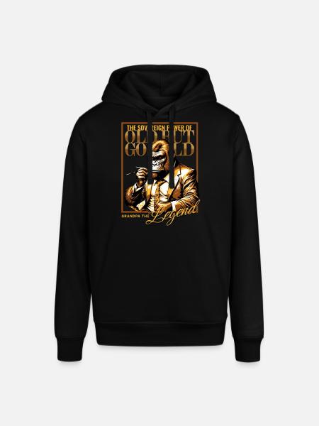 Gammal men guld / Morfar legenden - Luvtröja SOUNDER unisex från Stanley/Stella - svart