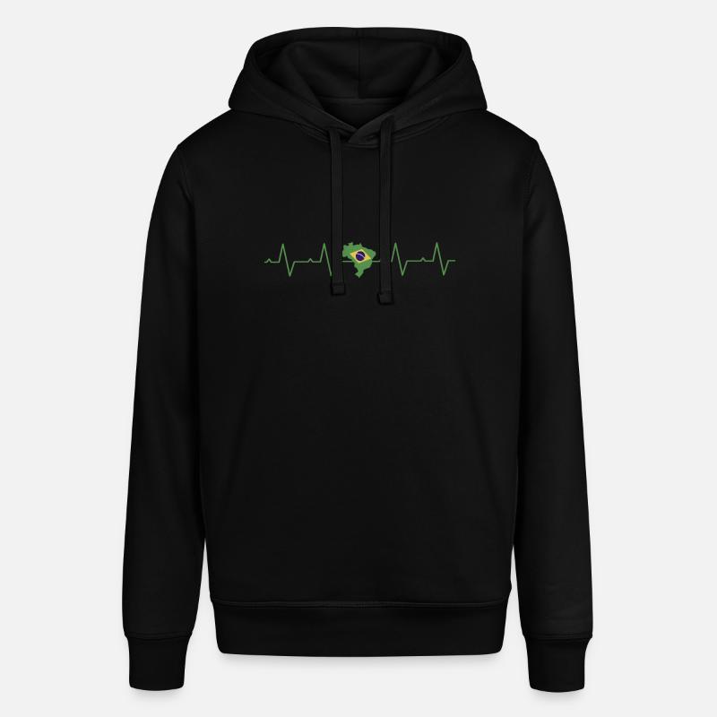 Brésil Heartbeat Drapeau brésilien - Sweat à capuche SOUNDER Stanley/Stella Unisexe - noir