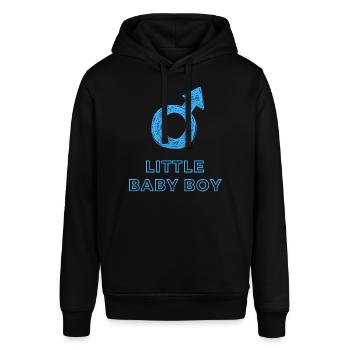 Baby Ankündigung - Junge - Schwangerschaft - Stanley/Stella Unisex Hoodie SOUNDER - Schwarz - Vorne - Alina (178cm) & Michal (187cm)