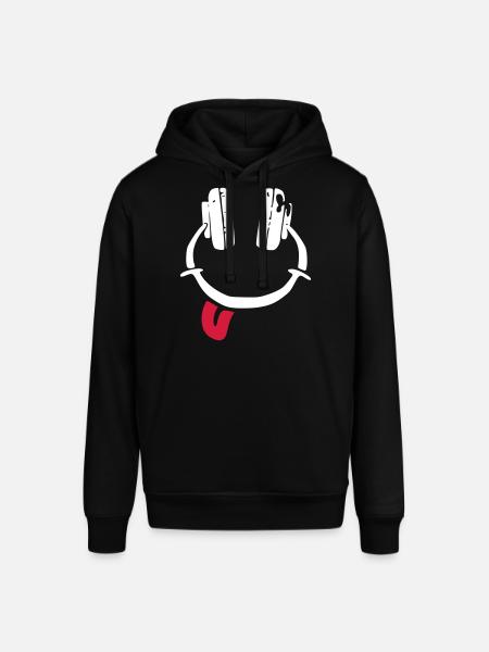 Kopfhörer - Smiley - Zunge - Stanley/Stella Unisex Hoodie SOUNDER - Schwarz
