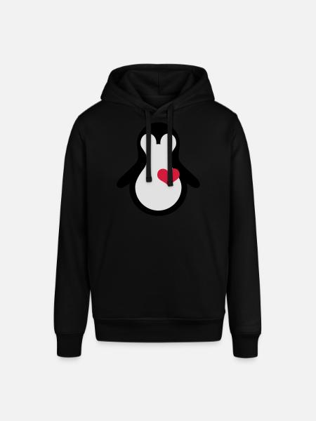 penguin with heart - Stanley/Stella SOUNDER Unisex Hoodie - black