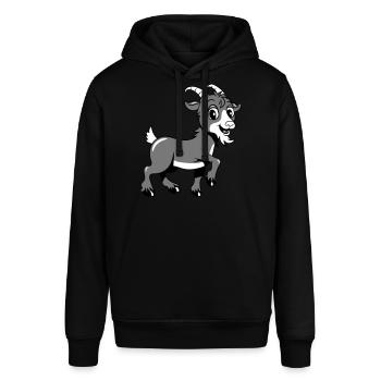 Ziege meckern lächeln - Stanley/Stella Unisex Hoodie SOUNDER - Schwarz - Vorne - Alina (178cm) & Michal (187cm)