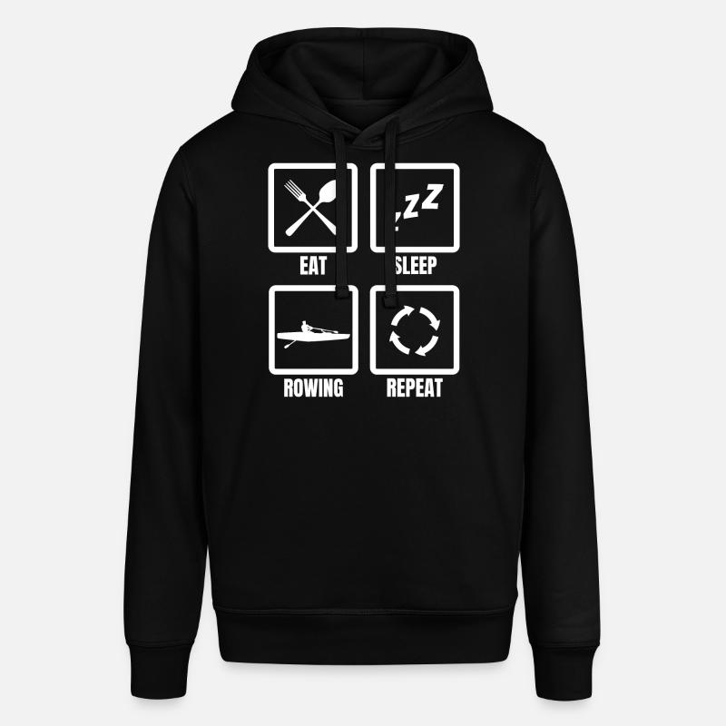Manger, dormir, ramer, répéter - Sweat à capuche SOUNDER Stanley/Stella Unisexe - noir