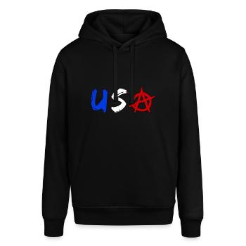 USA Anarchie - Stanley/Stella Unisex Hoodie SOUNDER - Schwarz - Vorne - Alina (178cm) & Michal (187cm)
