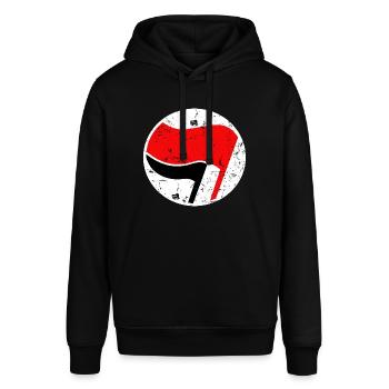 Logo Antifa simple grunge - Sweat à capuche SOUNDER Stanley/Stella Unisexe - noir - Devant - Alina (178cm) & Michal (187cm)