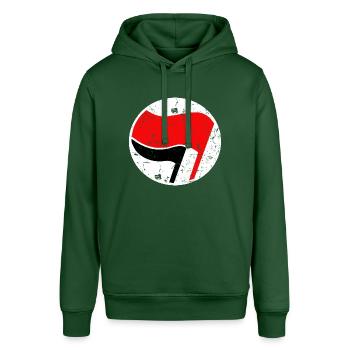 Antifa-Logo einfacher Grunge - Stanley/Stella Unisex Hoodie SOUNDER - Flaschengrün - Vorne - Alina (178cm) & Michal (187cm)