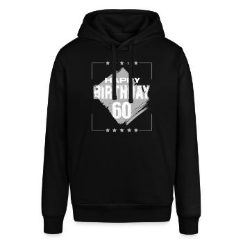 Grunge Happy Birthday 60 Punk Hardrock - Stanley/Stella Unisex Hoodie SOUNDER - Schwarz - Vorne - Alina (178cm) & Michal (187cm)