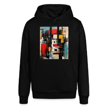 STREET ART ABSTRACTION - Stanley/Stella SOUNDER Unisex Hoodie - black - Front - Alina (178cm) & Michal (187cm)
