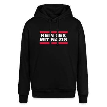 Kein Sex mit Nazis - FCK NZS - Stanley/Stella Unisex Hoodie SOUNDER - Schwarz - Vorne - Alina (178cm) & Michal (187cm)