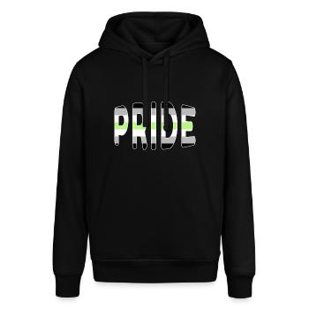 Pride-Logo Agender - Stanley/Stella Unisex Hoodie SOUNDER - Schwarz - Vorne - Alina (178cm) & Michal (187cm)