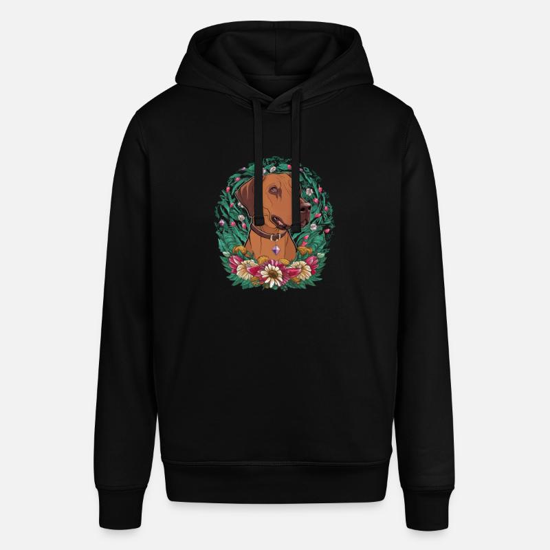 Rhodesian Ridgeback et belles fleurs - Sweat à capuche SOUNDER Stanley/Stella Unisexe - noir