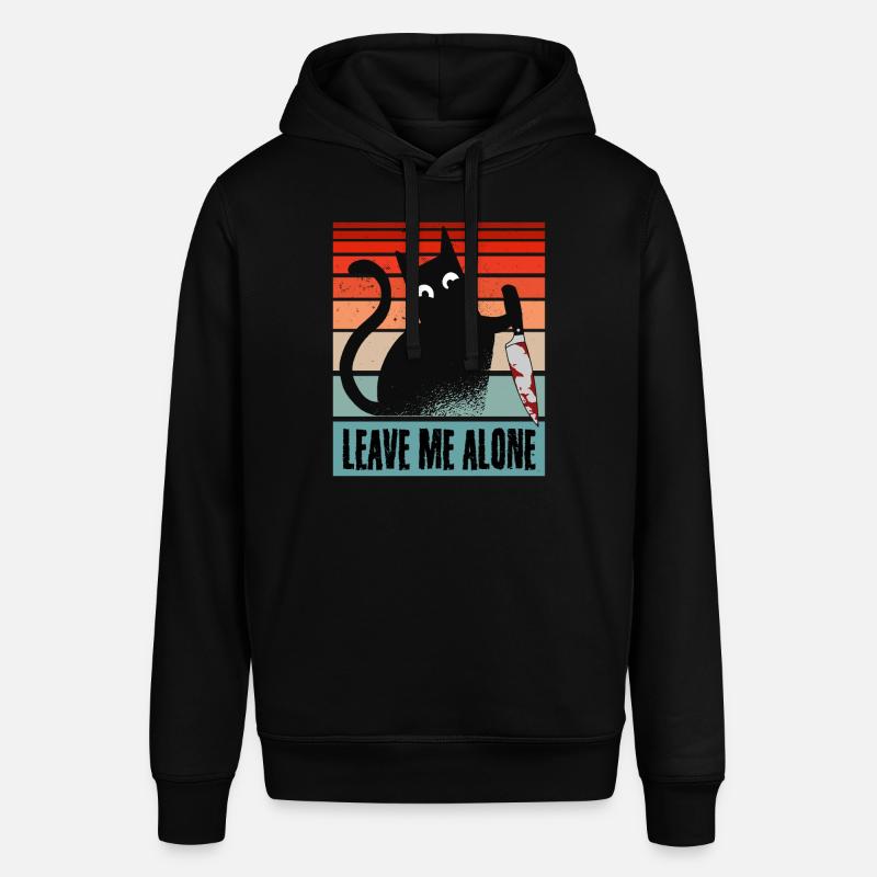 Laisse-moi tranquille, chat avec couteau - Sweat à capuche SOUNDER Stanley/Stella Unisexe - noir