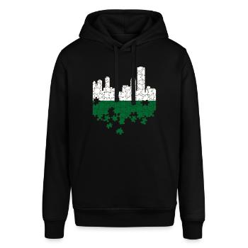 Sachsen Flagge Sächsische Fahne Ossi Urlaub SN - Stanley/Stella Unisex Hoodie SOUNDER - Schwarz - Vorne - Alina (178cm) & Michal (187cm)