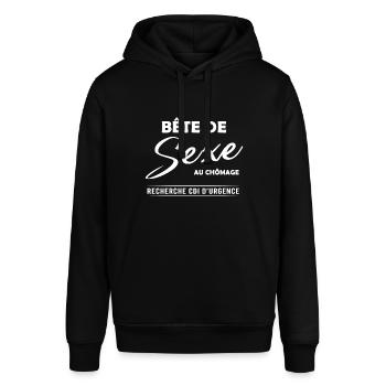 Bête de sexe / cadeau humour et drôle - Sweat à capuche SOUNDER Stanley/Stella Unisexe - noir - Devant - Alina (178cm) & Michal (187cm)