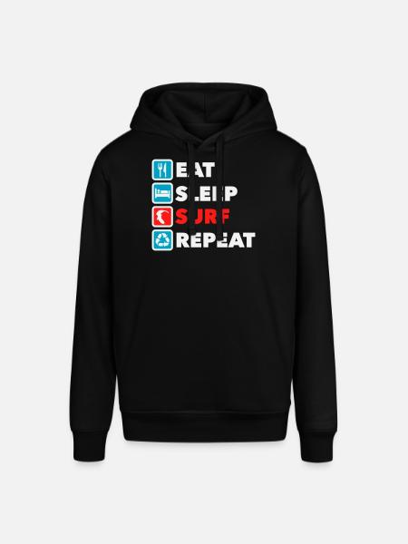 Eat Sleep Surf Repeat - Stanley/Stella SOUNDER Unisex Hoodie - black