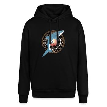 Whale Shark Hawaiian - Stanley/Stella SOUNDER Unisex Hoodie - black - Front - Alina (178cm) & Michal (187cm)