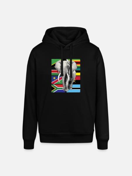 Elephant flags of Africa - Stanley/Stella SOUNDER Unisex Hoodie - black