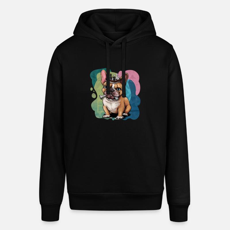 Bouledogue français jouant aux échecs - Sweat à capuche SOUNDER Stanley/Stella Unisexe - noir