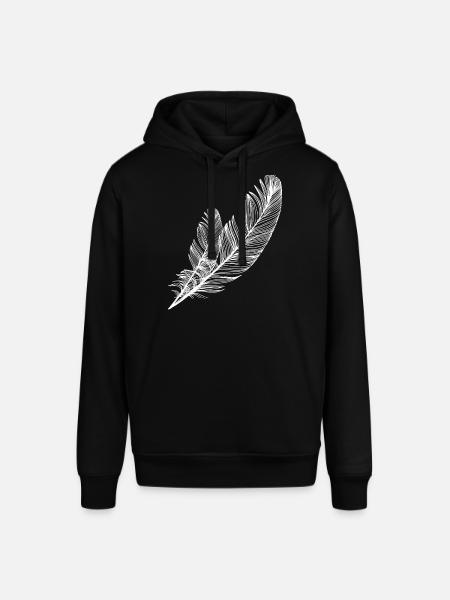 small and large feather - Stanley/Stella SOUNDER Unisex Hoodie - black