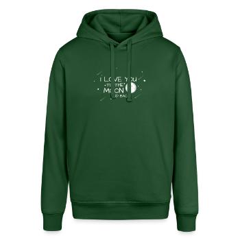 I love you to the moon and back - Stanley/Stella SOUNDER Unisex Hoodie - bottle green - Front - Alina (178cm) & Michal (187cm)