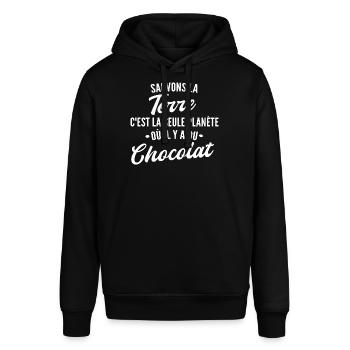 sauvons la terre / cadeau humour chocolat - Sweat à capuche SOUNDER Stanley/Stella Unisexe - noir - Devant - Alina (178cm) & Michal (187cm)