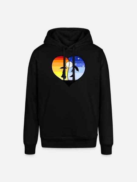 HEART YING YANG - Stanley/Stella SOUNDER Unisex Hoodie - black