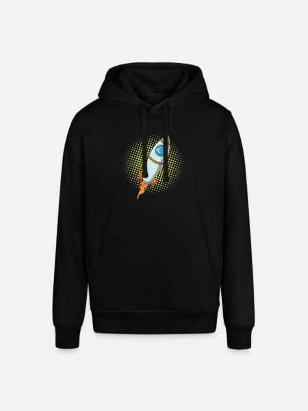 Moon Rocket Spaceship Comic Missile - Stanley/Stella SOUNDER Unisex Hoodie - black