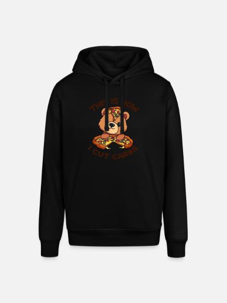 Carbohydrates Count Bear Pizza - Stanley/Stella SOUNDER Unisex Hoodie - black