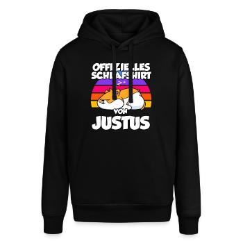 Offizielles Schlafshirt Von Justus - Stanley/Stella Unisex Hoodie SOUNDER - Schwarz - Vorne - Alina (178cm) & Michal (187cm)