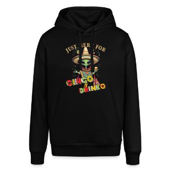 Fiesta Alien Spruch Lustiger Mexiko Feiertag - Stanley/Stella Unisex Hoodie SOUNDER - Schwarz - Vorne - Alina (178cm) & Michal (187cm)