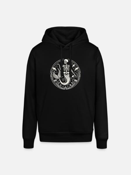 Mystical Skeleton Mermaid Art - Stanley/Stella SOUNDER Unisex Hoodie - black