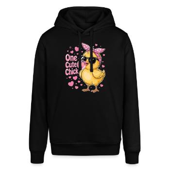 Süßes Küken – frech & stylisch - Stanley/Stella Unisex Hoodie SOUNDER - Schwarz - Vorne - Alina (178cm) & Michal (187cm)
