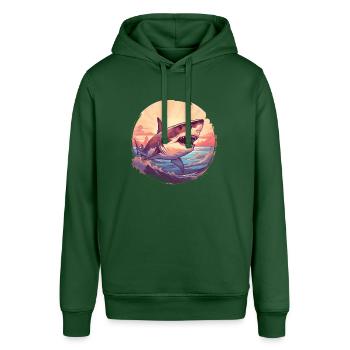 Weißer Hai - Stanley/Stella Unisex Hoodie SOUNDER - Flaschengrün - Vorne - Alina (178cm) & Michal (187cm)