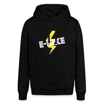 E Bike | Elektroauto, Klimawandel, Nachhaltig - Stanley/Stella Unisex Hoodie SOUNDER - Schwarz - Vorne - Alina (178cm) & Michal (187cm)
