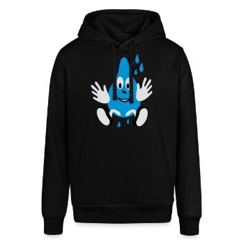 lachender Regentropfen - Stanley/Stella Unisex Hoodie SOUNDER - Schwarz - Vorne - Alina (178cm) & Michal (187cm)