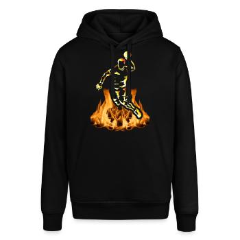 Handball Player in Flames Handball Gift - Stanley/Stella SOUNDER Unisex Hoodie - black - Front - Alina (178cm) & Michal (187cm)