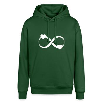 Herz Unendlich Endlos - Stanley/Stella Unisex Hoodie SOUNDER - Flaschengrün - Vorne - Alina (178cm) & Michal (187cm)